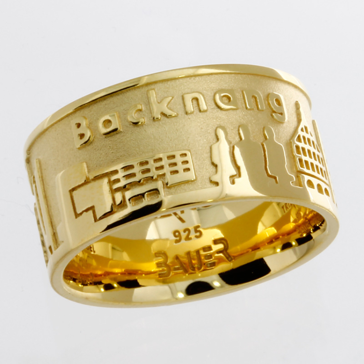 Stadtring Backnang Silber-gold-plattie Ringweite UNI