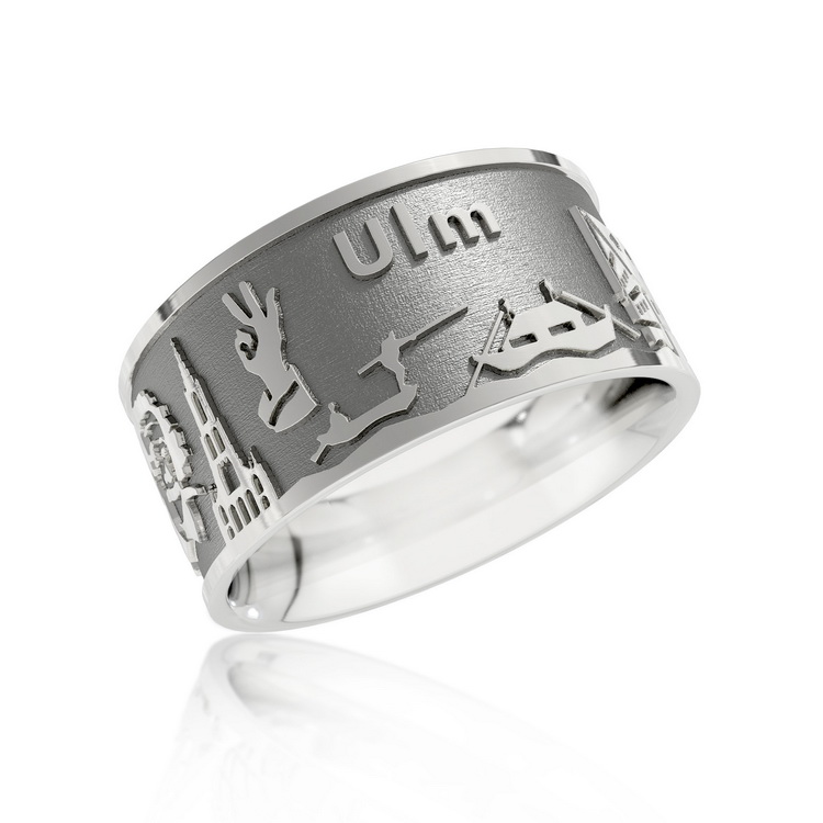 City ring Ulm silver-oxide-plated  