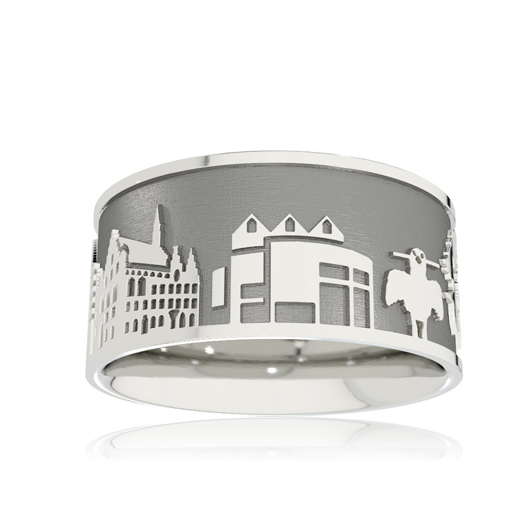 City ring Ulm silver-oxide-plated  