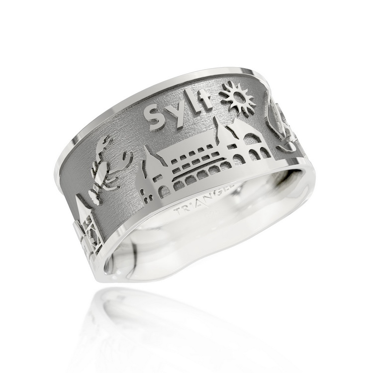 Island ring Sylt silver oxidised 10 mm wide Ring size UNI