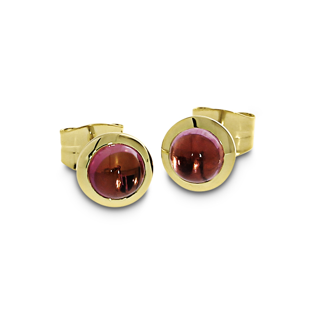 Ohrstecker Gold 585  Turmalin pink 4 mm cab